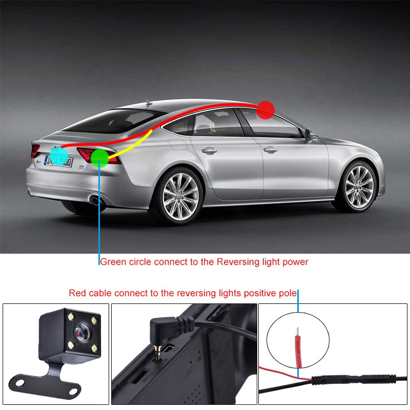 1pcs 5 Pin Car Rear View Camera Reverse 170 Degree Wide Angle Recording Parking Waterproof Color Image Video Camera