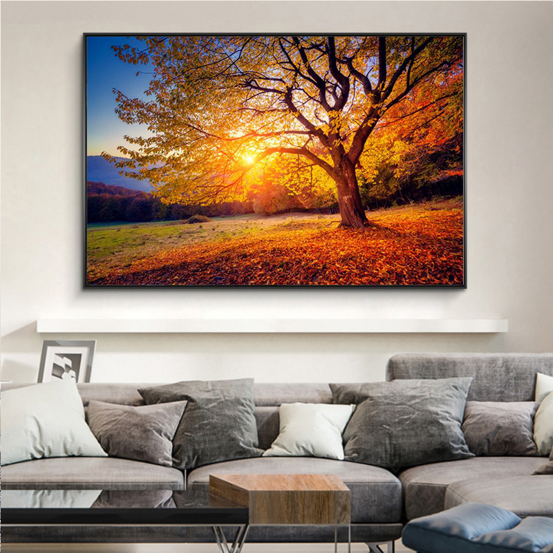 HD Print Large Size Sunset Beautiful Scenery Canvas Painting Nature Landscape Canvas Print Posters For Living Room
