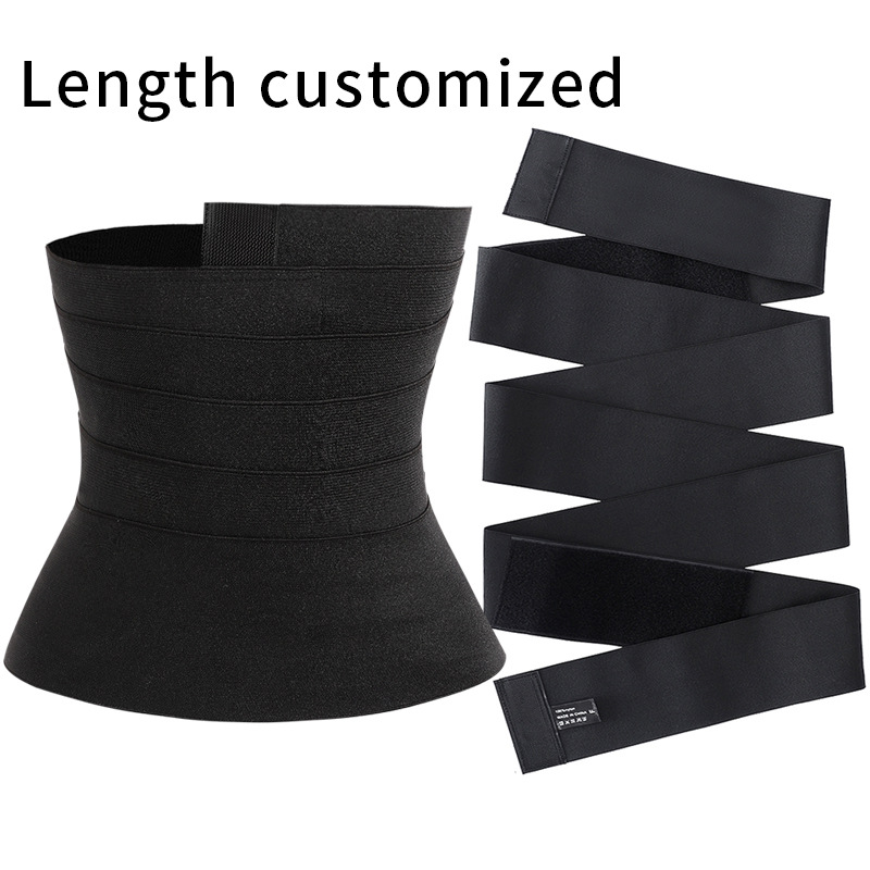 Snatch Me Up Bandage Waist Trainer Corset Stomach Tighten Tummy Wrap for Women Men Sweat Slimming Wraps Sauna Belt Body Support Long Torso Black Beige