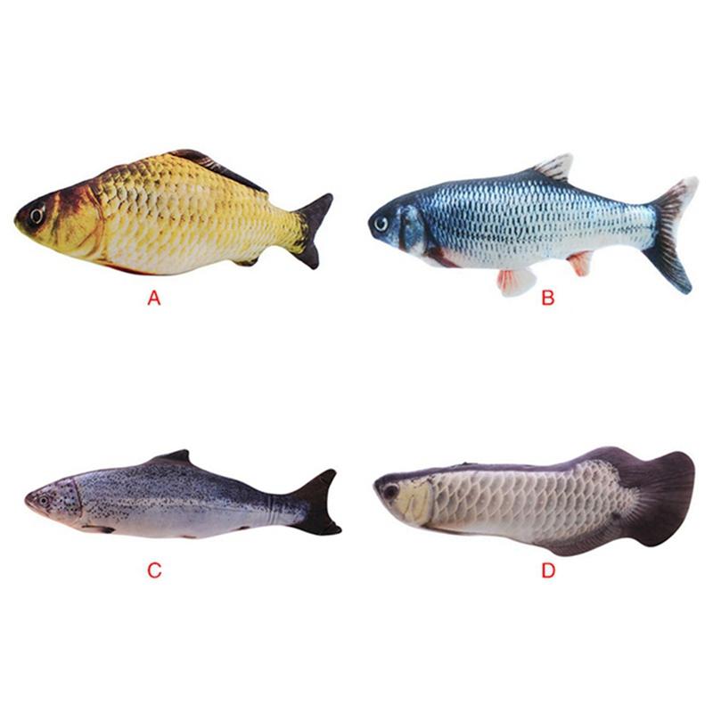 Cat Toys LXX-30CM Toy Simulation Fish Mint USB Charging Silver Arowana