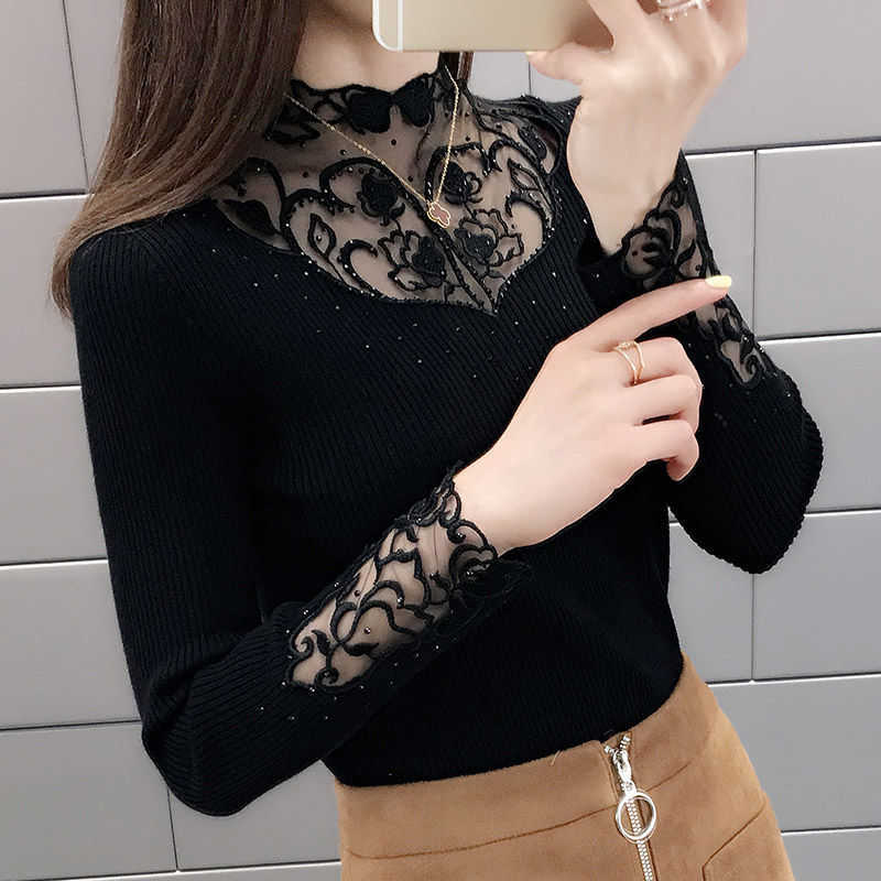 Sexy Women Sweater Autumn Lace Mesh Patchwork Basic Half Turtleneck Long Sleeve Pullover Knitwear Casual Slim Jumper Female 210526, Gray
Sexy Women Sweater Autumn Lace Mesh Patchwork Basic Half Turtleneck Long Sleeve Pullover Knitwear Casual Slim Jumper Female 210526, Gray