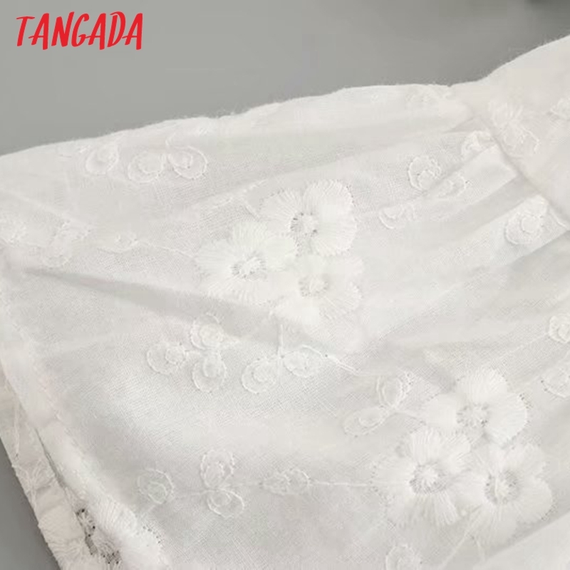 Women Retro White Lace Crop Short Sleeve Summer Chic Female Slim Shirt Tops 3D42 210416