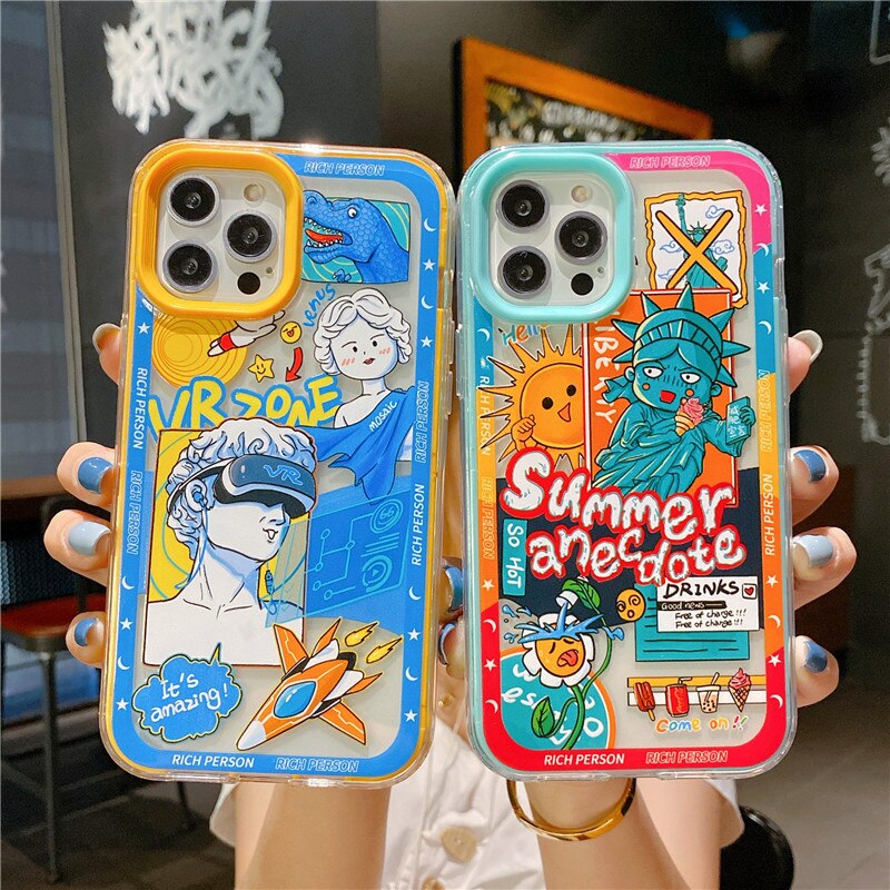 Luxury Super cute Retro cartoon soft silicone case for iPhone 13 11 12 Pro Max Mini XR X XS 7 8 Plus Summer atmosphere Back Cover
Luxury Super cute Retro cartoon soft silicone case for iPhone 13 11 12 Pro Max Mini XR X XS 7 8 Plus Summer atmosphere Back Cover
