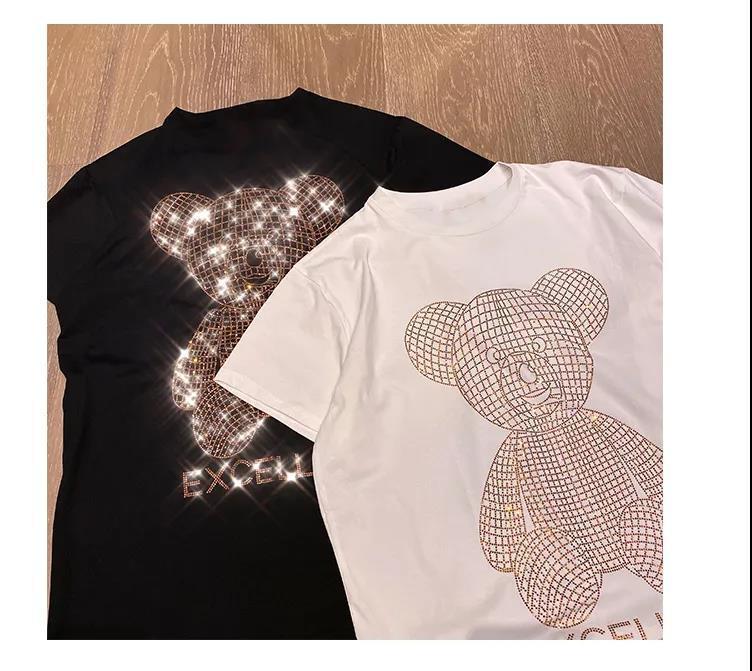 Diamond women T-shirt crop y2k anime demon bear tops slayer Turtleneck attack on titan totoro friends Kawaii graphic my hero academia casa de papel