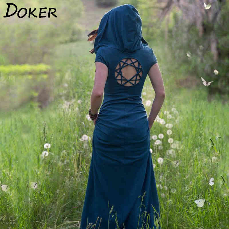 Vintage Kaleidoscope Hollow Dress Forest Elven Gypsy Robe Dress Festival Clothing Women Boho Romantic Straight Maxi Dress 210423