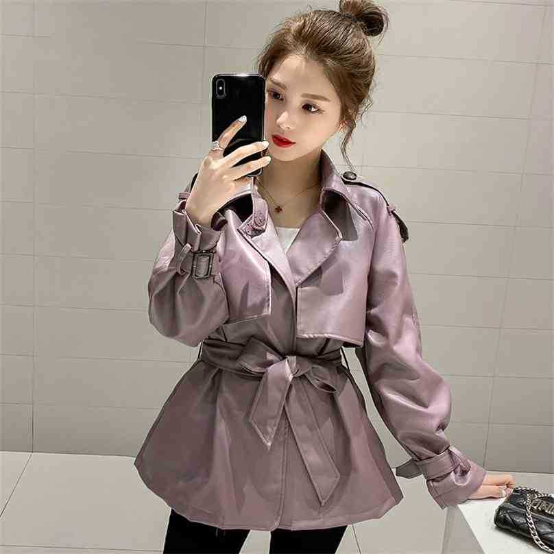 Spring Autumn Leather Clothes Women Meidum Long With Belt Single Breasted Faux Coats Ladies Korean Jacket 210525, Black
Spring Autumn Leather Clothes Women Meidum Long With Belt Single Breasted Faux Coats Ladies Korean Jacket 210525, Black