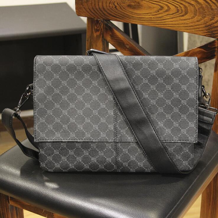 Wholesale factory men leathers shoulder bag retro solid color business briefcase simple clamshell leather handbag street trend polka dot backpack