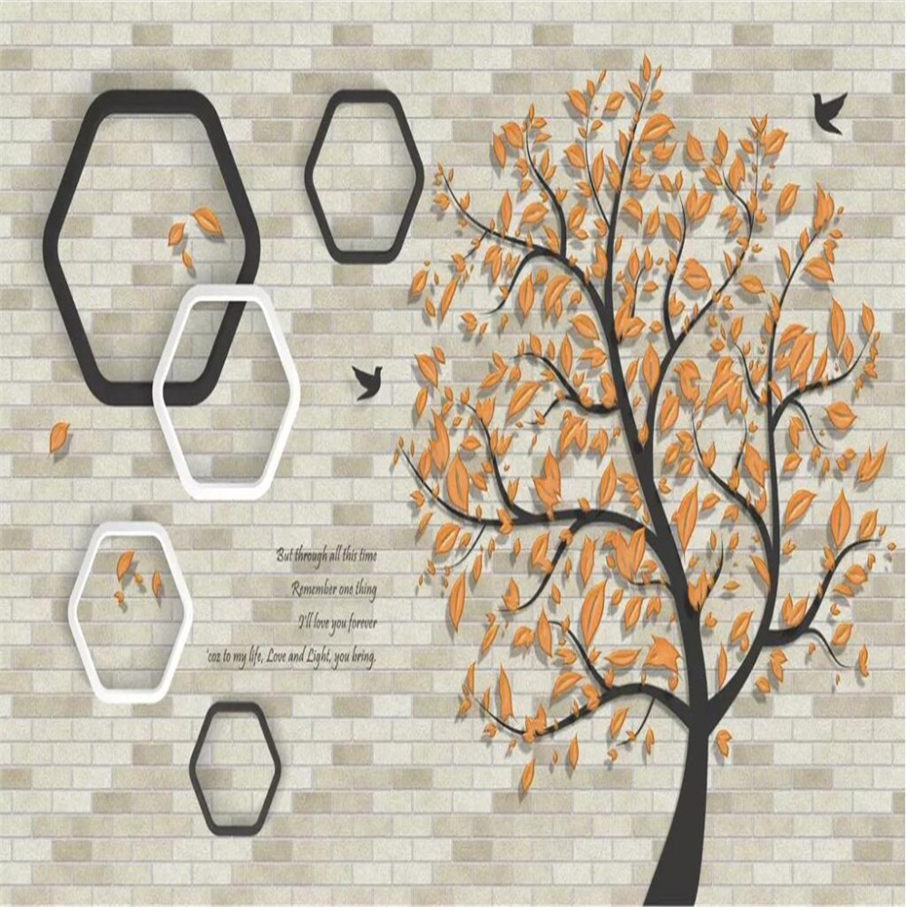Custom wallpaper 3d photo mural minimalist art gold tree TV background wall papers home decor 3d papel de parede