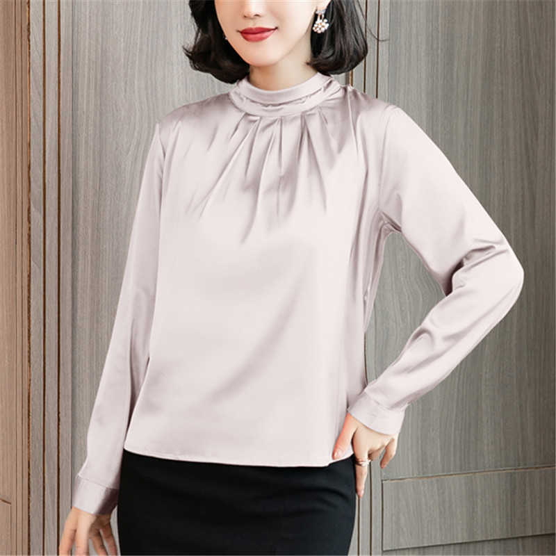 Korean Fashion Women Silk Shirts Satin Blouse Blusas Mujer De Moda Blouses Elegant Plus Size 210531