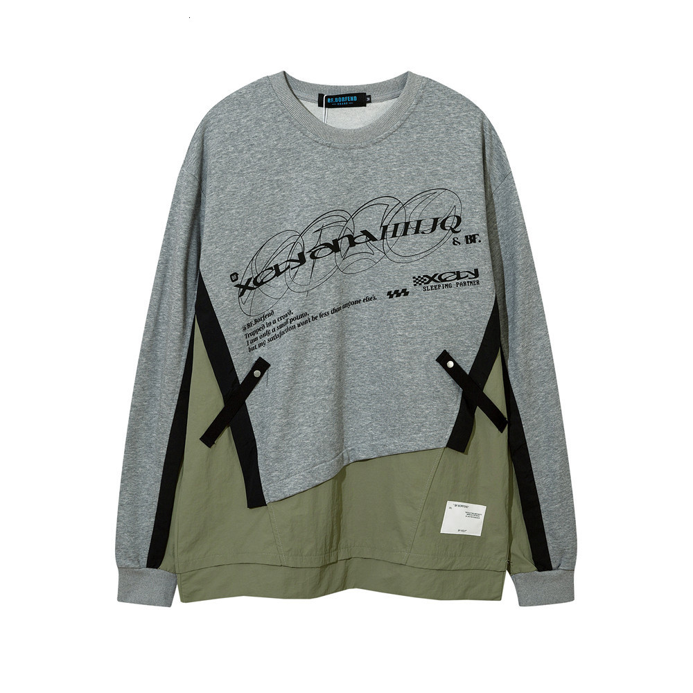 Sweatshirts Letter print contrast stitching sweater mens street fashion brand loose long sleeve top lazy style Pullover Hoodie, Gray
Sweatshirts Letter print contrast stitching sweater mens street fashion brand loose long sleeve top lazy style Pullover Hoodie, Gray