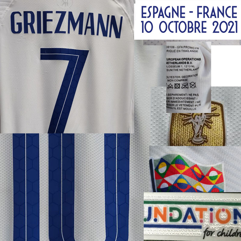 Home Textile 2021 Final Match Worn Playe issue Benzema Pogba Mbappe Griezmann Vs ESPAGNE Belgique With MatchDetails Socce Patch Badge
Home Textile 2021 Final Match Worn Playe issue Benzema Pogba Mbappe Griezmann Vs ESPAGNE Belgique With MatchDetails Socce Patch Badge