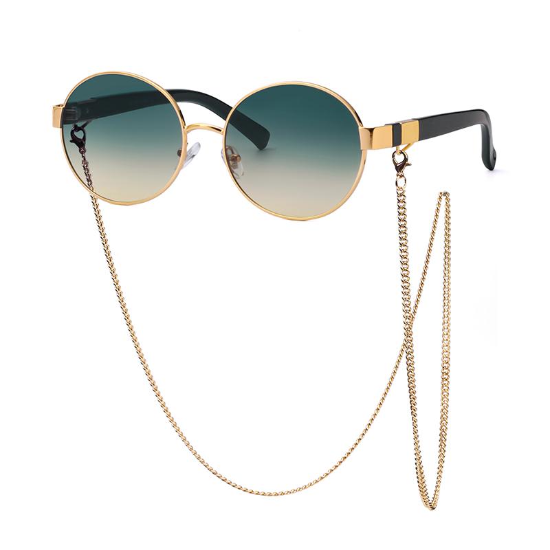 Sunglasses 2021 Style Designer Luxury Round Women Metal Temple With Chain Shades Fashion Eyewear UV400
Sunglasses 2021 Style Designer Luxury Round Women Metal Temple With Chain Shades Fashion Eyewear UV400