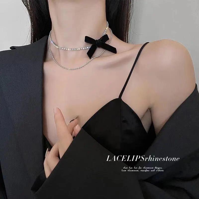 Chains Black Bow Necklace, Design, Double-layer Wild Woolen Cloth, Butterfly Net Red Clavicle Chain, Girlfriends, Silver
Chains Black Bow Necklace, Design, Double-layer Wild Woolen Cloth, Butterfly Net Red Clavicle Chain, Girlfriends, Silver