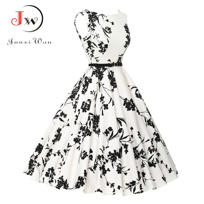 Summer Plus Size Dress Women Red Black Vintage 50s Rockabilly Robe Retro Party Feminino Vestidos 210409