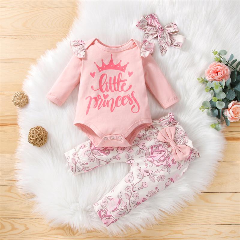 Clothing Sets 3Pcs Infant Fall Outfits Long Sleeve Letter Print Ruffle Romper + Floral Pants Headband Casual Set For Baby Girls 0-24 Months, White
Clothing Sets 3Pcs Infant Fall Outfits Long Sleeve Letter Print Ruffle Romper + Floral Pants Headband Casual Set For Baby Girls 0-24 Months, White