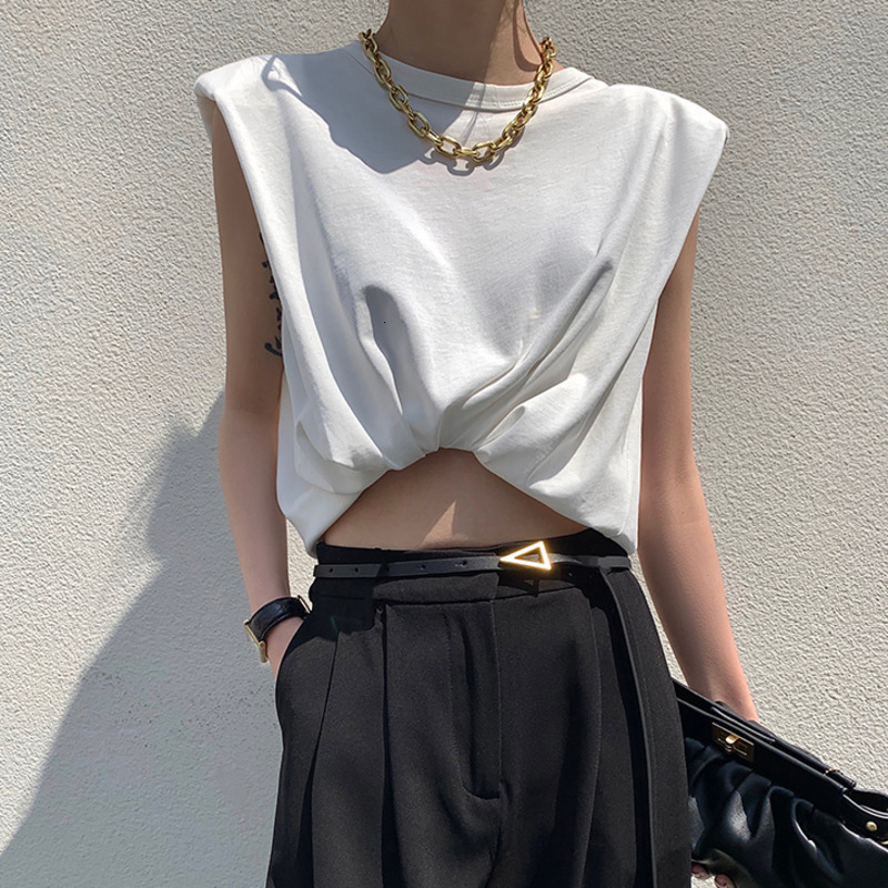 Women's Tanks & Camis Vintage Sleeveless Women Tank Tops Vest Shoulder Pad Round Neck Solid Color Cotton T-shirts Summer High Qual, Black
Women's Tanks & Camis Vintage Sleeveless Women Tank Tops Vest Shoulder Pad Round Neck Solid Color Cotton T-shirts Summer High Qual, Black