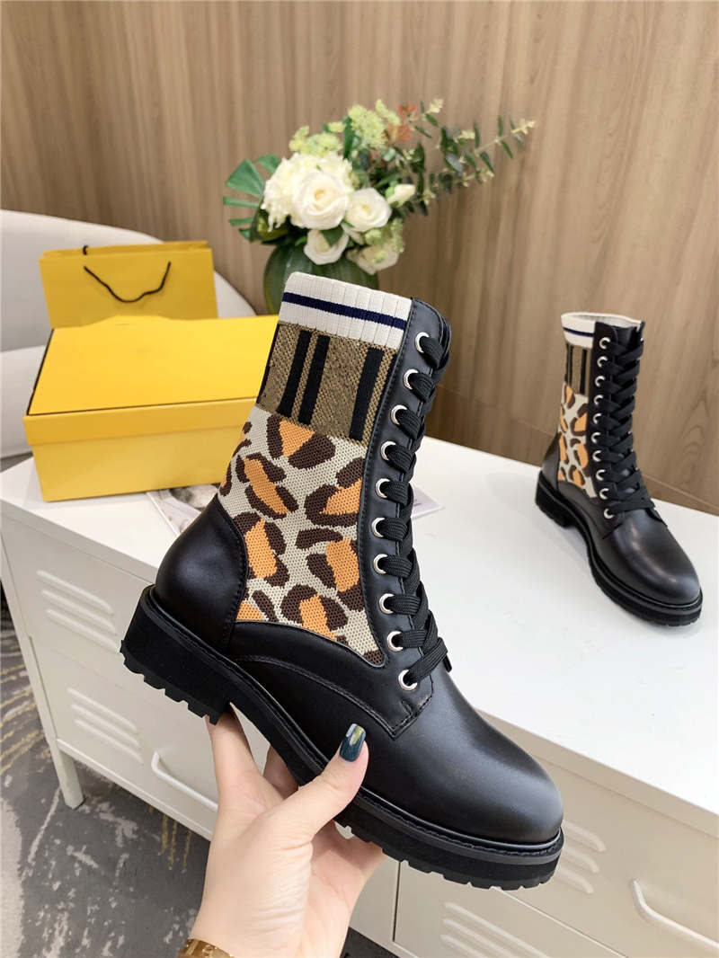2021 Hot Zucca Combat Boots Black Navy Leather Boot Shoes Women