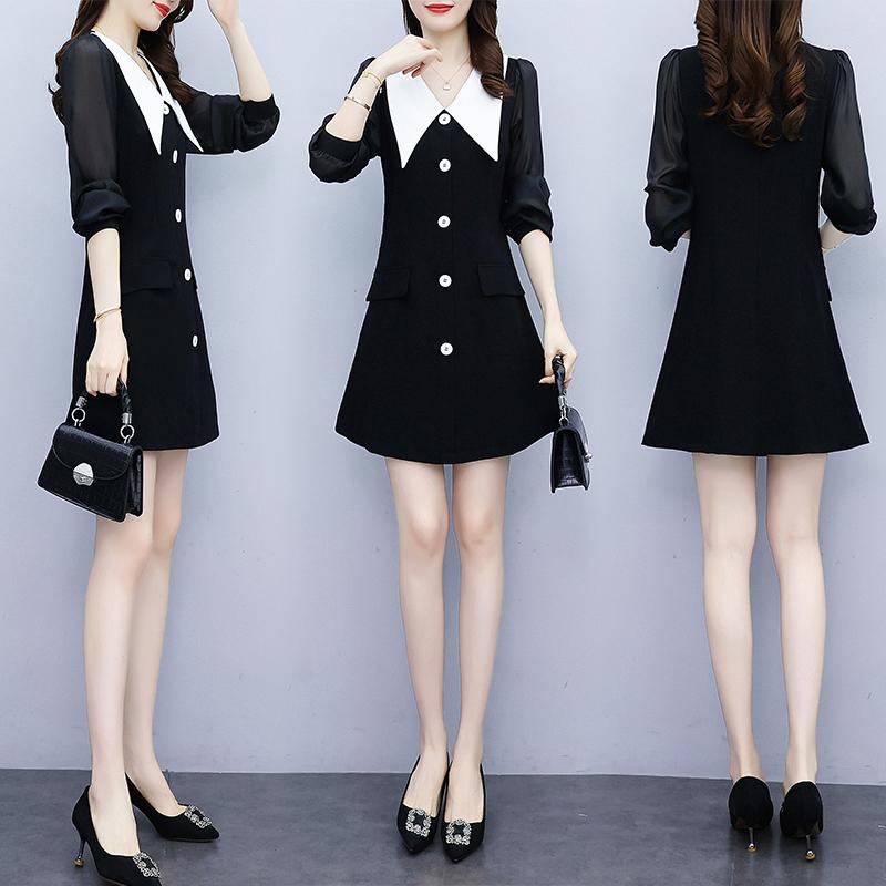 Casual Dresses 2021 Autumn French Style Plus Size Dress Ladies Patchwork Turndown Collar Clothes Women Fashion Short Female, Black
Casual Dresses 2021 Autumn French Style Plus Size Dress Ladies Patchwork Turndown Collar Clothes Women Fashion Short Female, Black