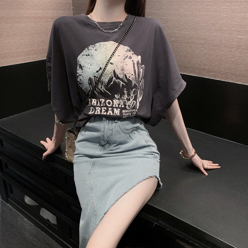 Womder Summer Asymmetric Long Jeans Skirt High Waist Split Sexy Denim Vintage Korean Jupe Femme 210510