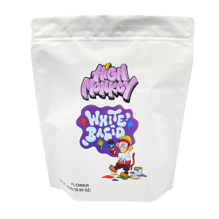 High monkey White Bacid mylar bags one pound plastic laminated smellproof big packaging bag with child proof zipper
High monkey White Bacid mylar bags one pound plastic laminated smellproof big packaging bag with child proof zipper