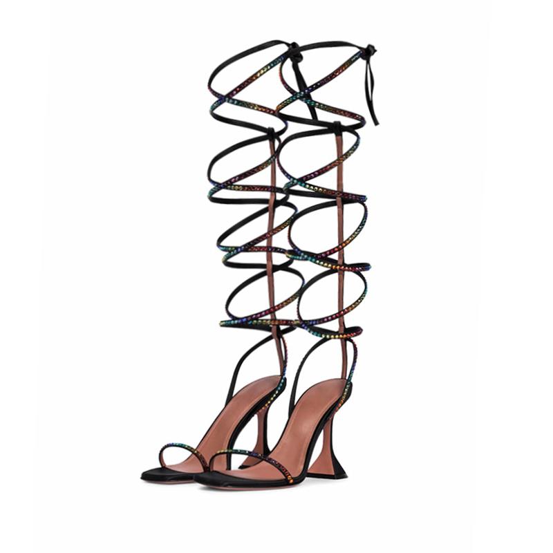 Dress Shoes Sexy Rhinestone Knee High Gladiator Sandals Women Lace Up Ladies Party Nightclub Strappy Heels For, Silver
Dress Shoes Sexy Rhinestone Knee High Gladiator Sandals Women Lace Up Ladies Party Nightclub Strappy Heels For, Silver