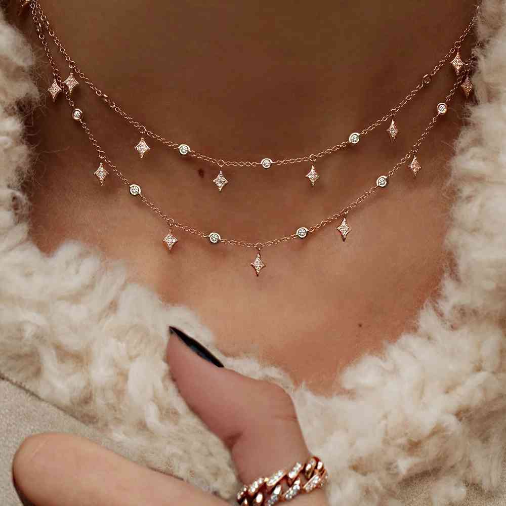 2021 Designs 925 Sterling Crystal Rose Gold Silver Color Dangle Star Cz Drop Choker Necklaces Jewellery For Women
2021 Designs 925 Sterling Crystal Rose Gold Silver Color Dangle Star Cz Drop Choker Necklaces Jewellery For Women
