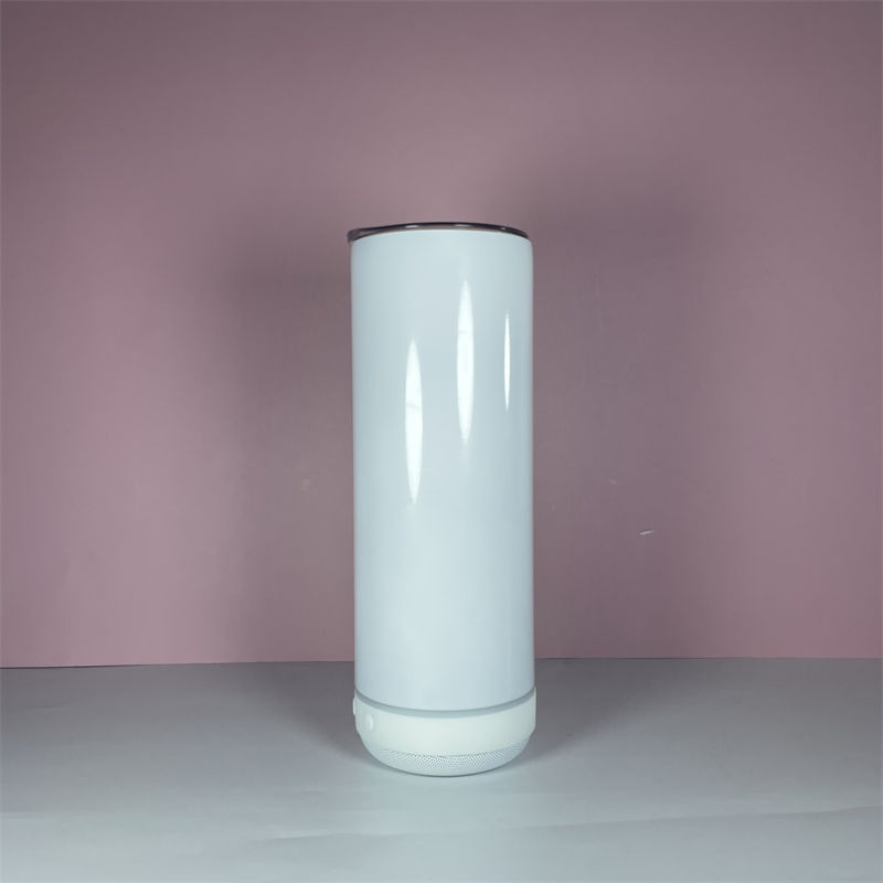 US Local Warehouse 20oz Bluetooth Speaker Tumblers Straight Sublimation Skinny tumbler with wireless Mini Speaker stainless steel vacuum insulated mus