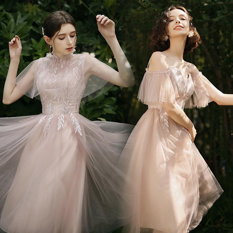 Bridesmaid Dress Elegant CR523 Embroidery Party Gowns For Wedding Pink A-Line Vestidos De Gala Tea-Length Maid Of Honor Dresses
Bridesmaid Dress Elegant CR523 Embroidery Party Gowns For Wedding Pink A-Line Vestidos De Gala Tea-Length Maid Of Honor Dresses