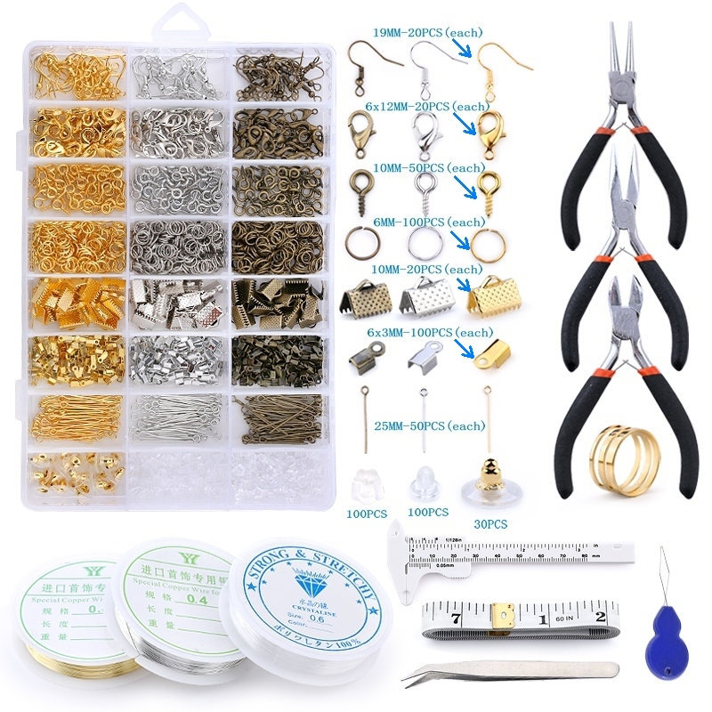 2021 Jewelry Making Tools Pliers Clasps & Hooks Accessories Copper Wire Open Jump Rings Earring Hook Jewelry Making Supplies Kit
2021 Jewelry Making Tools Pliers Clasps & Hooks Accessories Copper Wire Open Jump Rings Earring Hook Jewelry Making Supplies Kit