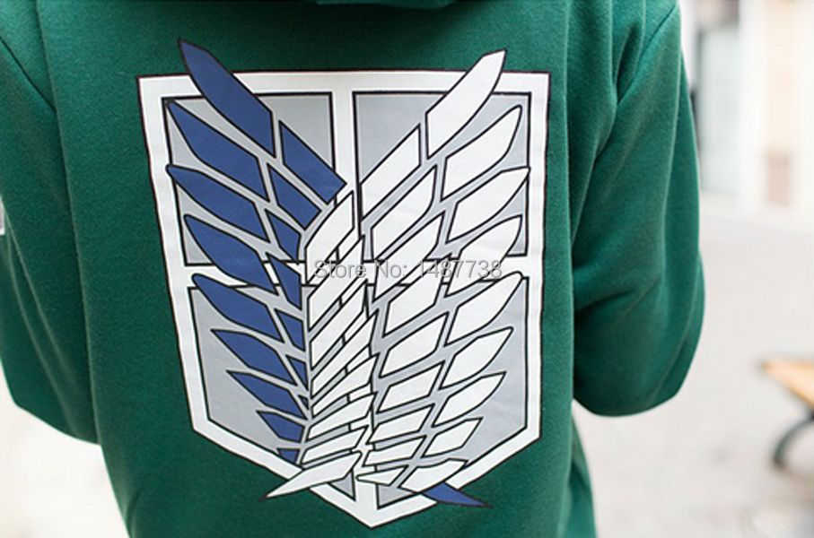 New Anime Attack on Titan Cosplay Costumes Hoodie Green Black Scouting Legion Hooded Sweater for Unisex shingeki no kyojin Y0913