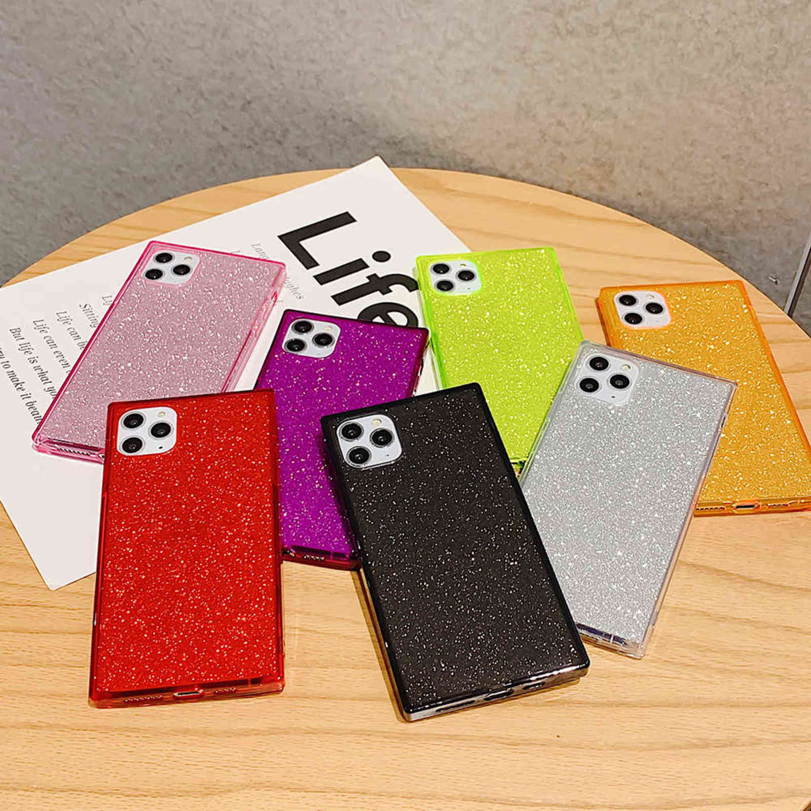 Square Phone Case For iPhone 11 Pro XR XS Max 6 6S 7 8 Plus X Transparent Soft TPU 2 In 1 Phone Back Cover Case, Glitter with pink
Square Phone Case For iPhone 11 Pro XR XS Max 6 6S 7 8 Plus X Transparent Soft TPU 2 In 1 Phone Back Cover Case, Glitter with pink