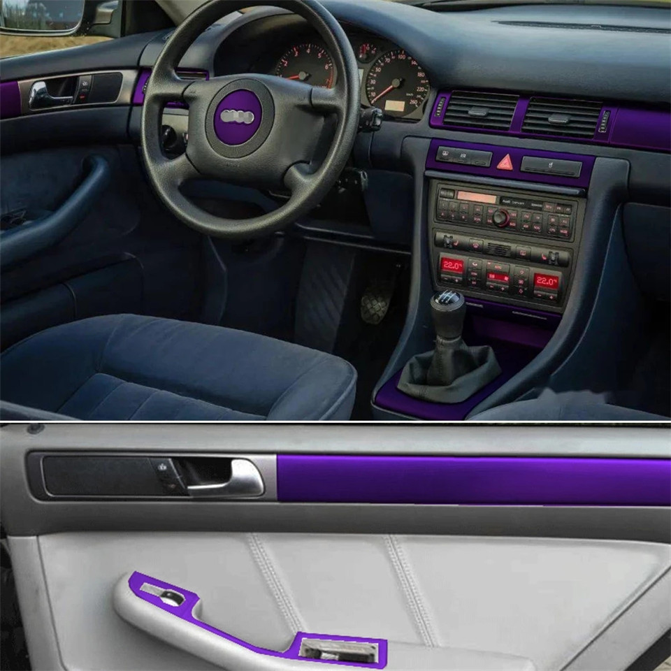 Car-Styling 3D 5D Carbon Fiber Car Interior Center Console Color Change Molding Sticker Decals For Audi a6 C5 1997-2004