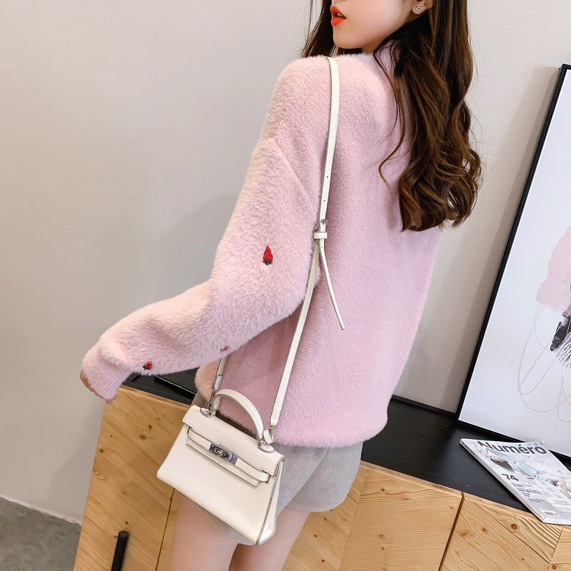Water Velvet Sweater Female Loose Lazy Wind Autumn Hood Short Section Thick Half-high Collar 210427