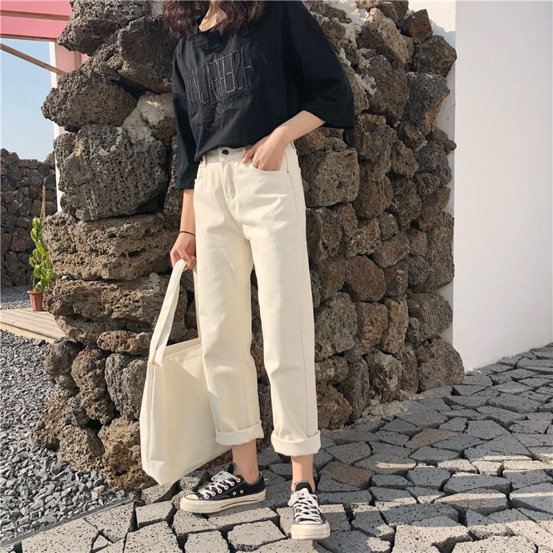 Women Casual Pants Solid Chic Pant Womens Simple High Waist Pockets Straight Harajuku Korean Trousers Arrival 10385 210518