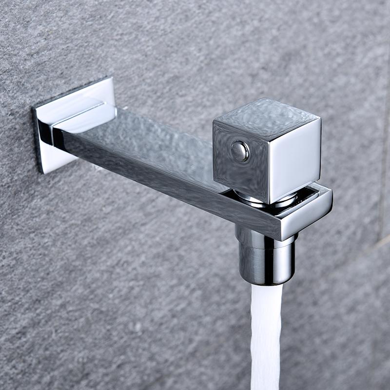 High Quality 2 Water Outlet Washing Machine Faucet Tap Double Spout Garden Outdoor Chrome Plated G1/2 Bathroom Sink Faucets