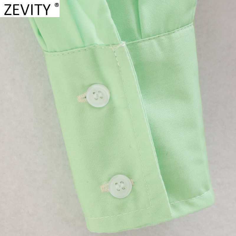 Zevity Women Sweet Candy Color Patchwork Oversize Shirts Female Long Sleeve Single Pocket Blouse Roupas Chic Blusas Tops LS9406 210603