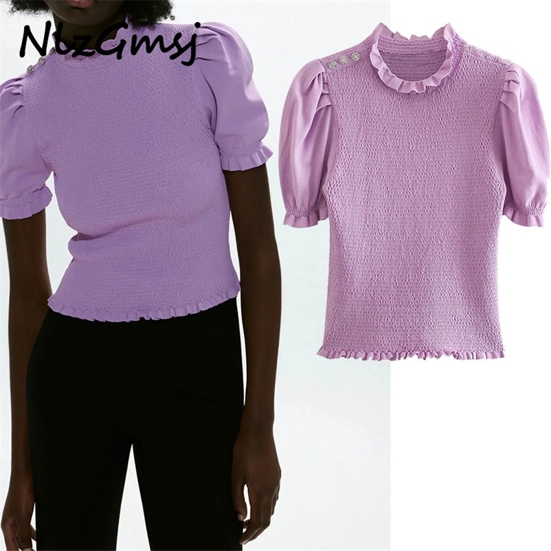 Sweater Women Vintage Ruffle Short Sleeve Sweaters Fashion Bejewelled Elastic Female Pullover 03 210628, As picture
Sweater Women Vintage Ruffle Short Sleeve Sweaters Fashion Bejewelled Elastic Female Pullover 03 210628, As picture