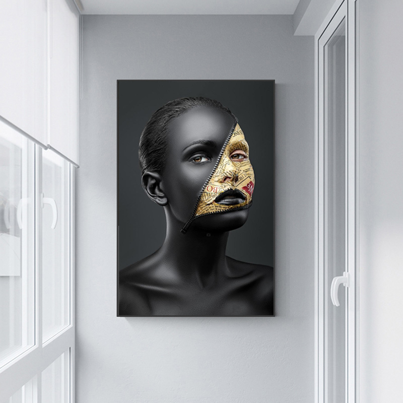 Modern Sexy Woman Dark Skins Canvas Painting Home Decoration Art Poster Wall Pictures For Living Room Girl Prints