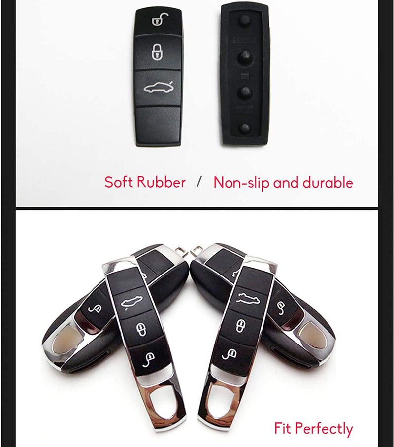 Auto Remote Key Buttons Cover Keys Fob Center Rubber Protectors Keyless Entry Button Skin Jacket For Cayenne Manca Car Control Accessories