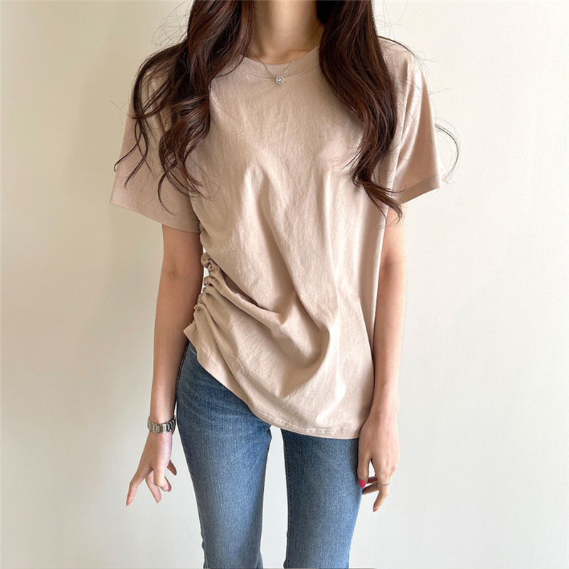 Summer Solid Students Brief Chic Streetwear Girls Women Loose Casual Femme Tops All Match Stylish Female T-Shirts 210421