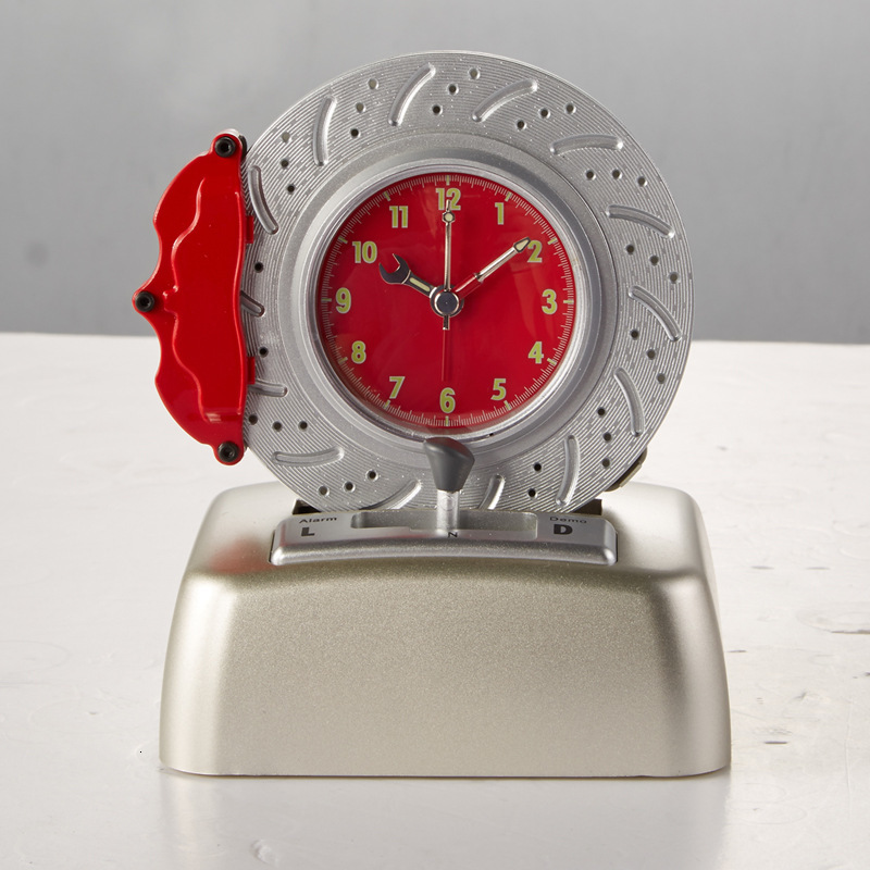 creative 4s shop gift brake disc rotary bedside wake-up home alarm clock printable