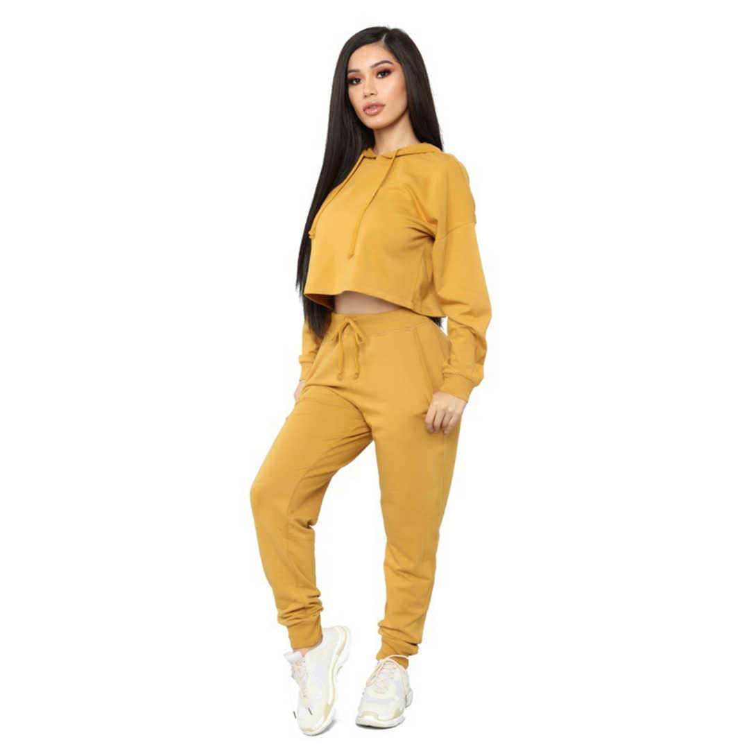 Designers Women Clothes 2023 sweater autumn winter solid color exposed navel two-piece set Fashion S-3XL