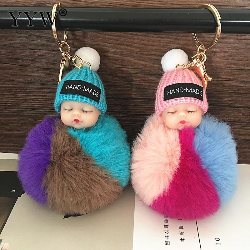 Keychains Fur Ball Pompom Keychain Cute Sleeping Baby Doll Key Chain Keyring Women Holder Bag Hanging Pendant
Keychains Fur Ball Pompom Keychain Cute Sleeping Baby Doll Key Chain Keyring Women Holder Bag Hanging Pendant