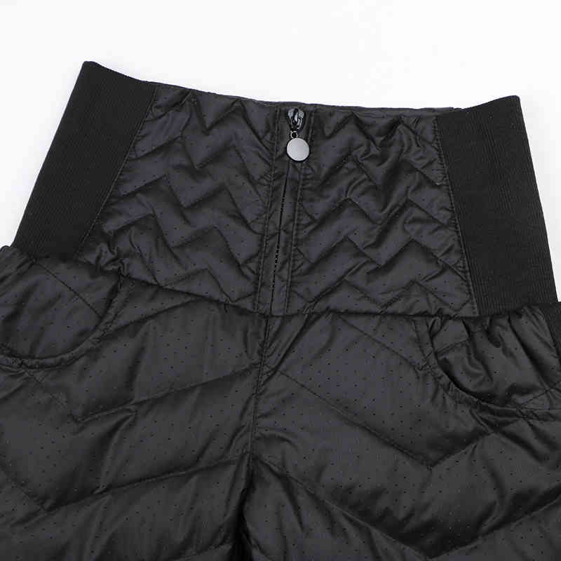 Women Winter Pant High Waist Duck Down Warm For Ladies Work Casual Slim Womens Formal Trousers Long Black Pants Women's classic 210428