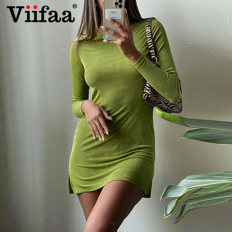 viifaa o-neck long sleeve knitted solid bodycon mini dress 2021 autumn clothes for women backless split side dressesplus size clothes, Black;gray
viifaa o-neck long sleeve knitted solid bodycon mini dress 2021 autumn clothes for women backless split side dressesplus size clothes, Black;gray
