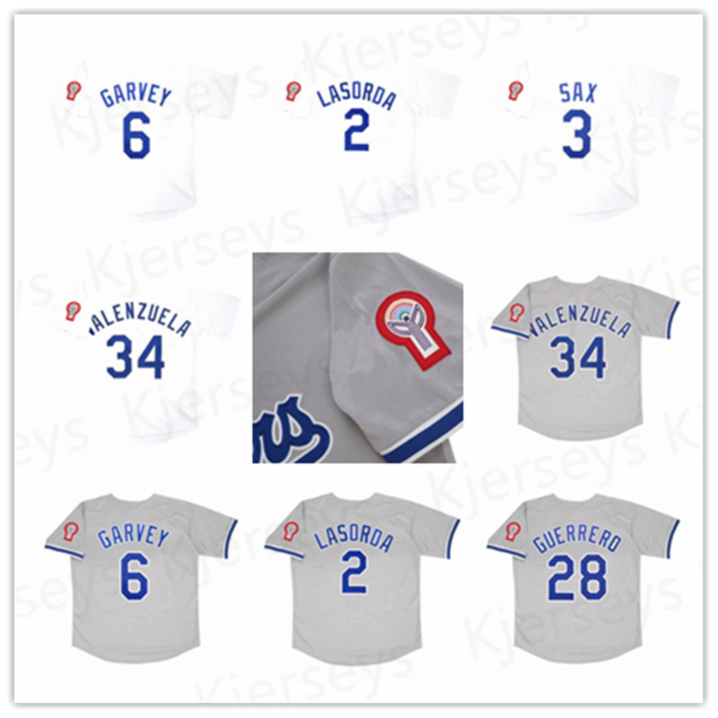 Vintage LA Baseball 1981 Jersey 2 Tommy Lasorda 34 Fernando Valenzuela 6 Steve Garvey 3 Steve Sax Baseball jerseys embroidery 
Vintage LA Baseball 1981 Jersey 2 Tommy Lasorda 34 Fernando Valenzuela 6 Steve Garvey 3 Steve Sax Baseball jerseys embroidery