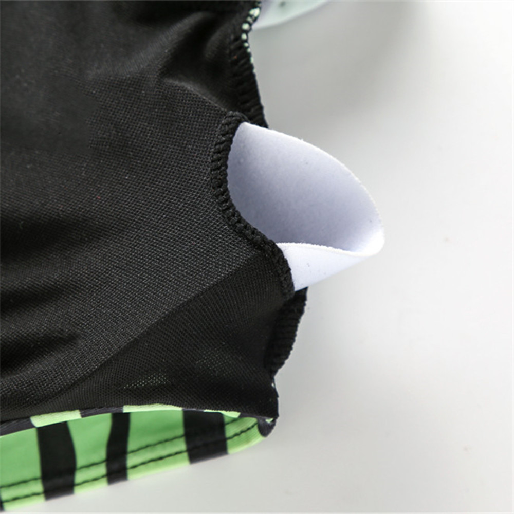 Swimwear Women Short Cap Sleeve Snake Print Bikini Female Swimsuit Stripe Two Pieces String Thong Biquini Set Bathing Suit 210520