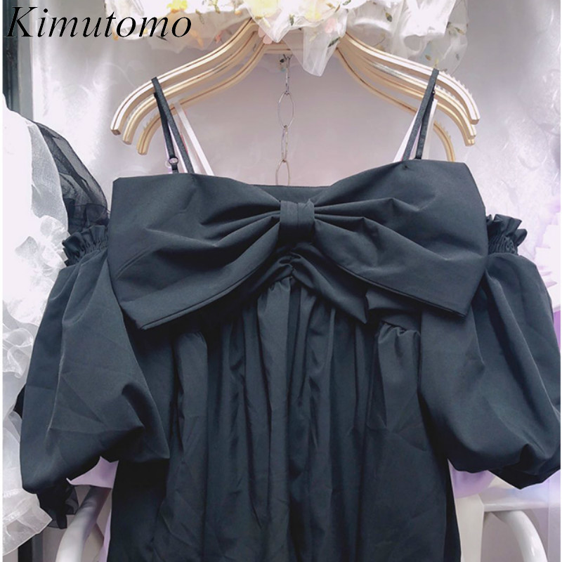 Kimutomo Off Shoulder Slash Neck Bow Blouse Shirt Women Sweet Summer Fashion Female Solid Short Lantern Sleeve Tops 210521, White
Kimutomo Off Shoulder Slash Neck Bow Blouse Shirt Women Sweet Summer Fashion Female Solid Short Lantern Sleeve Tops 210521, White