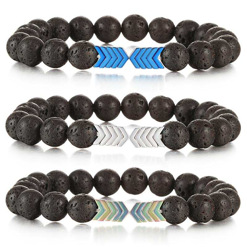 Beaded, Strands Men Colorful Arrow Bracelet Natural Black Lava Stone Beads Bracelets&Bangles For Women Healing Balance Yoga Jewelry Friends
Beaded, Strands Men Colorful Arrow Bracelet Natural Black Lava Stone Beads Bracelets&Bangles For Women Healing Balance Yoga Jewelry Friends