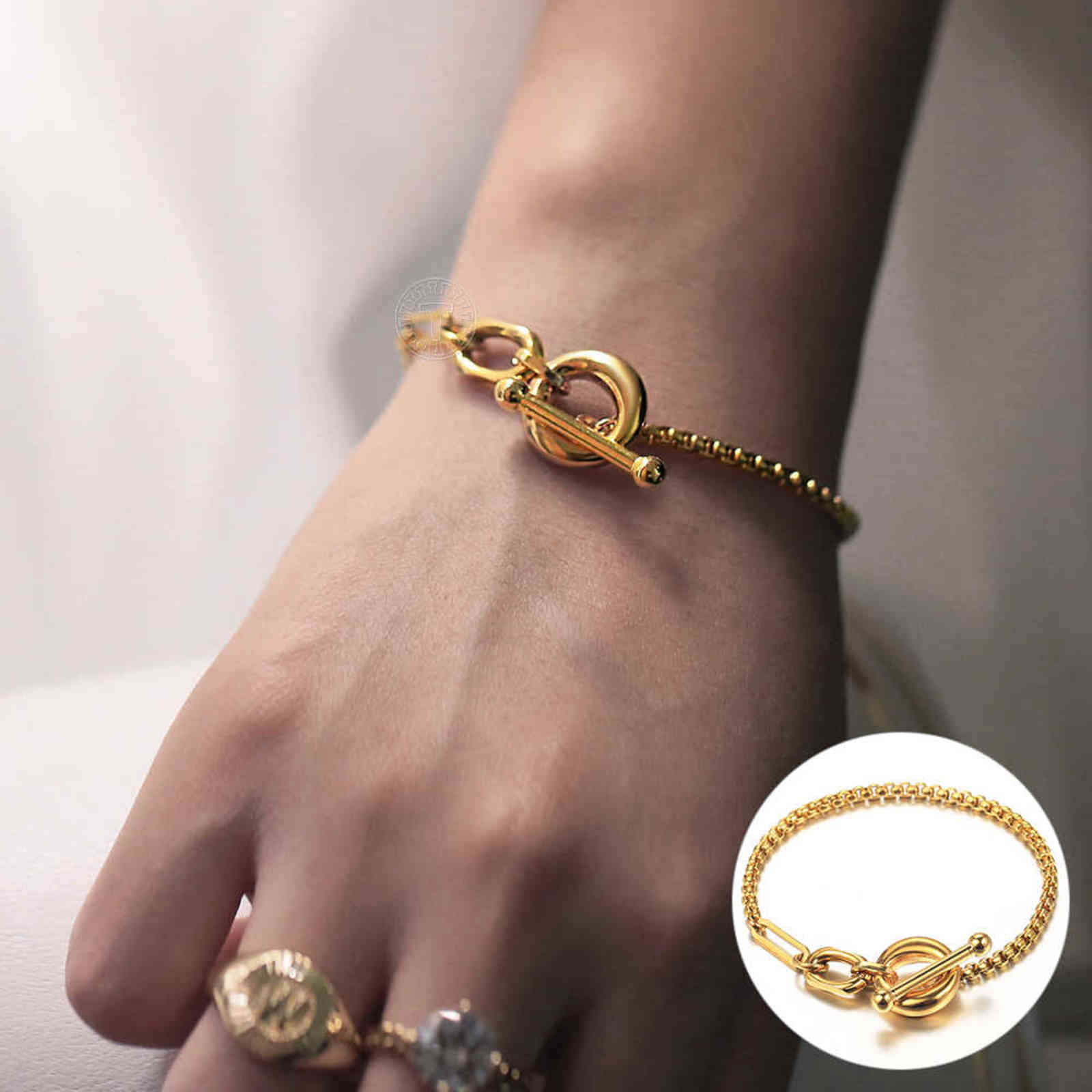 Minimalist Box Chain Bracelets for Women Gold Color Stainless Steel Cable Cuban Charm Toggle Clasp Wrist Boho Jewelry Db330
Minimalist Box Chain Bracelets for Women Gold Color Stainless Steel Cable Cuban Charm Toggle Clasp Wrist Boho Jewelry Db330